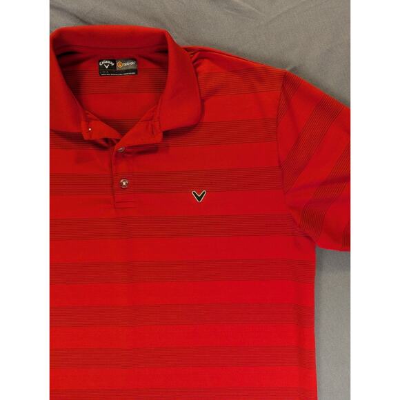 Callaway Opti-Dri Polo Shirt Large Men's Performance Golf Short Sleeve Red - Picture 5 of 7